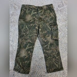 Lucky Brand Olive Green Tropical Print Cargo Pants